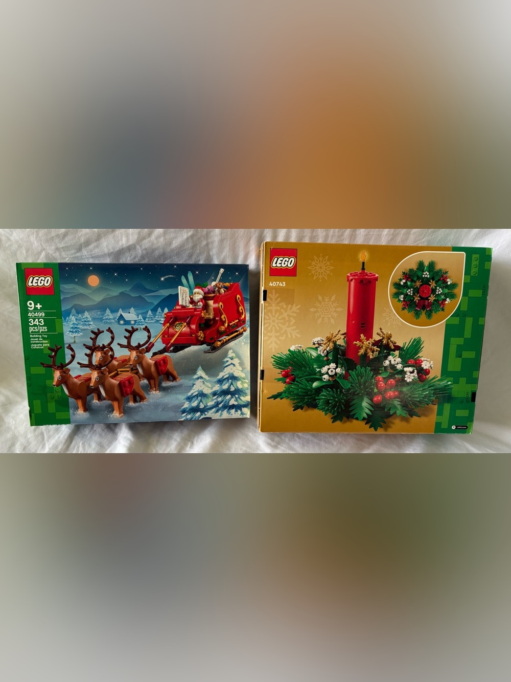 2 LEGO - Christmas Table Decoration #40743 & SANTA W/ REINDEER SLEIGH #40499 NEW
